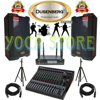 Speaker Karaoke Live Musik Akustik Dusenberg 15 Inch EVO 15 PRO 2 MIC - MIXER 12 CHANEL MIXER 12 CHA