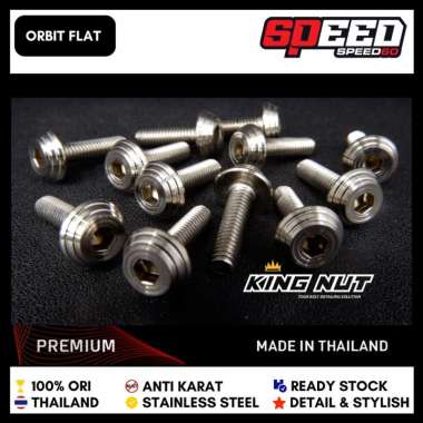 Baut Dek Injakan Step Yamaha Mio Gear 125 Baut Probolt Thailand Stainless King Nut Orbit Flat Silver