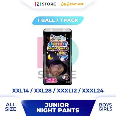 MamyPoko Junior Night Pants XXL14/XXL28/XXXL12/XXXL24 Boys Girls 1 Ball XXXL12 GIRLS 1 BALL