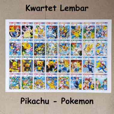 Mainan Kartu Kwartet Lembar / Kuartet Lembar Anak Murah Grosir - Mainan Kartu Lembar Pikachu