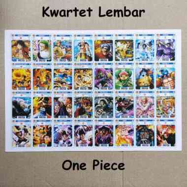 Mainan Kartu Kwartet Lembar / Kuartet Lembar Anak Murah Grosir - Mainan Kartu Lembar One Piece