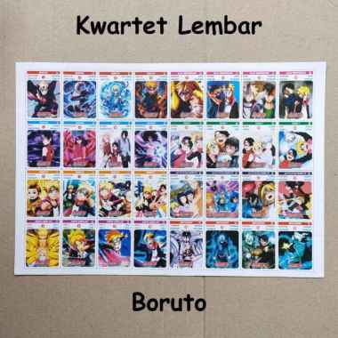 Mainan Kartu Kwartet Lembar / Kuartet Lembar Anak Murah Grosir - Mainan Kartu Lembar Boruto