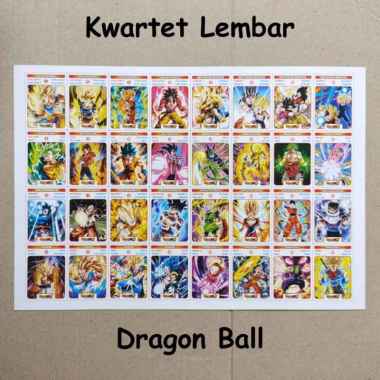 Mainan Kartu Kwartet Lembar / Kuartet Lembar Anak Murah Grosir - Mainan Kartu Lembar Dragon Ball
