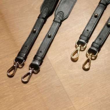 Sendy Leather KIEV LONG Strap Panjang Tali Tas Wanita Kulit Sapi Gold Coklat Tua