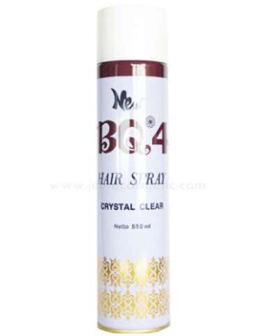 New BQ 4 Hair Spray 550ml Crysral Clear - Hair Spray Rambut Sanggul