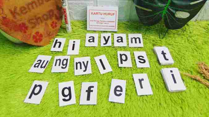 FC-K-HURUF TERMURAH!! Flash Card Kartu Huruf Alat Peraga Bahasa Indone