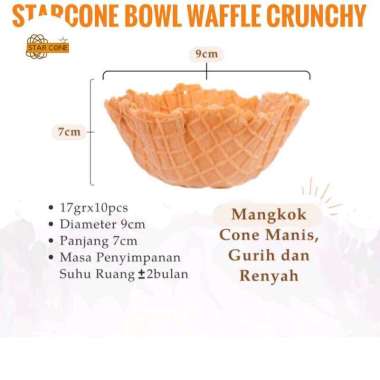 Star Cone Bowl waffle sugar cone es krim 1 pack isi-10pcs