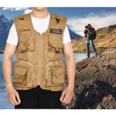 Rompi Vest NatGeo National Geographic Fotografer Adventure Cargo Outer M