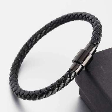 RAMIREZ GENUINE LEATHER BRACELET gelang tali gelang pria gelang kulit + FREE BREWYN POUCH BLACK