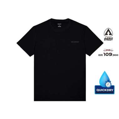 Aerostreet T Shirt Quick Dry Barthley Black Kaos T Shirt K1AAA S