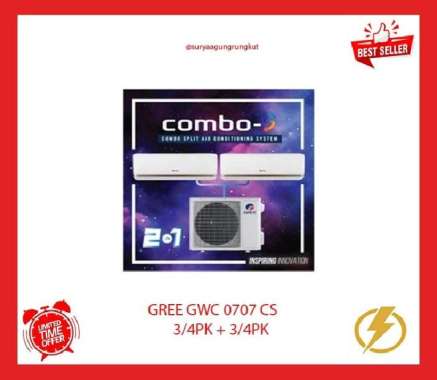 AC GREE COMBO SPLIT INVERTER 2 CONNECTION GWC 0707CS - 3/4 PK + 3/4 PK