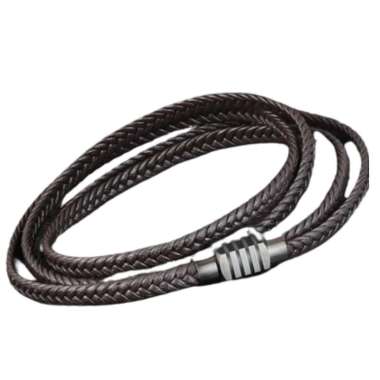 RAMSES GENUINE LEATHER BRACELET gelang tali gelang pria gelang kulit + FREE BREWYN POUCH BROWN