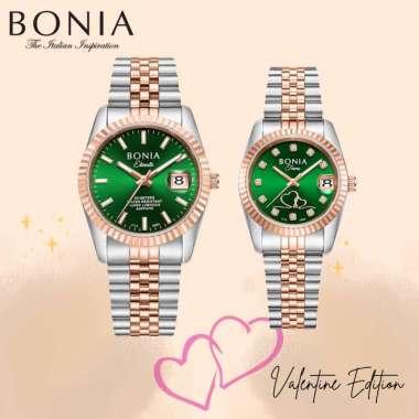 Bonia Tiamo - Eternita Couple's Watch Valentine Edition B10873 Emerald Green Sapphire 2 years Offici