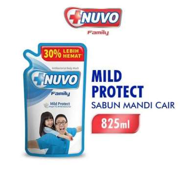 Nuvo family sabun mandi cair 825 ml (anti bacterial / mild protect / yuzu lemon) mild protect
