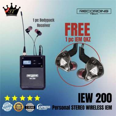 RECORDING TECH IEW-200 IEW200 WIRELESS STEREO IEM IN EAR MONITOR UHF RX Only
