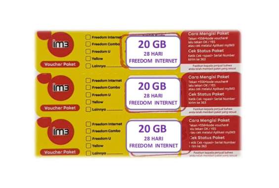 Voucher Indosat Freedom Internet 20 GB