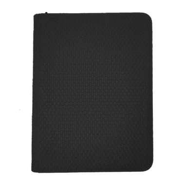 ZB 9 Pocket Woven Leather Zip Binder Black