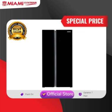 Kulkas Side By Side Modena RF4670SABK / Lemari Es Side By Side RF 4670SABK