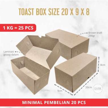 ROTI BAKAR BOX / TOAST BOX / BOX ROTI BAKAR 20 x 9 x 8 WADAH ROTI BAKAR / DUS ROTI BAKAR Coklat