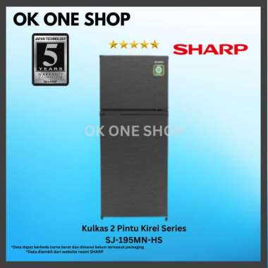 SHARP SJ-195MN-HS Kulkas 2 Pintu | SJ 195 MN HS