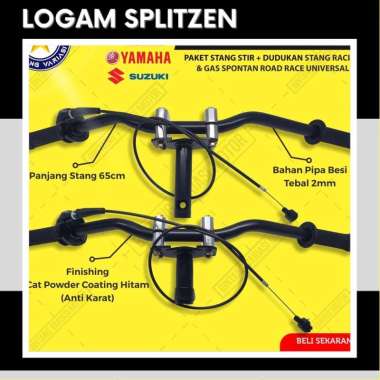 PAKET STANG STIR RZR PLUS DUDUKAN STANG RACING ROAD RACE UNIVERSAL MOTOR HONDA YAMAHA SUZUKI SATUSET