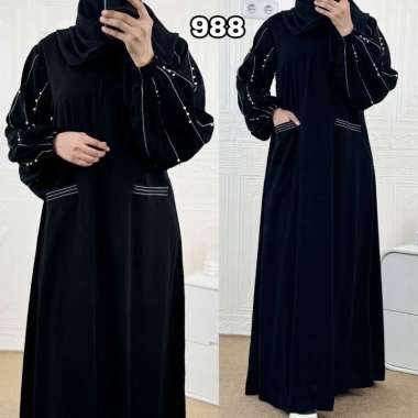 Promo Abaya syari Gamis Hitam lis Turkey Dress Basic Arab Busui Friendly Dubai Turki Monella S