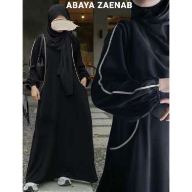 Promo Abaya syari Gamis Hitam lis Turkey Dress Basic Arab Busui Friendly Dubai Turki ABAYA ZAENAB XX
