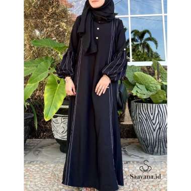 Promo Abaya syari Gamis Hitam lis Turkey Dress Basic Arab Busui Friendly Dubai Turki Abaya Adiba Hit