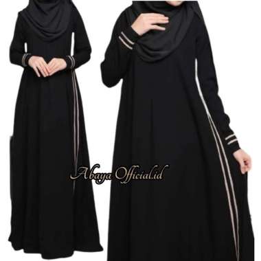 Promo Abaya syari Gamis Hitam lis Turkey Dress Basic Arab Busui Friendly Dubai Turki Abaya Riyad XXL