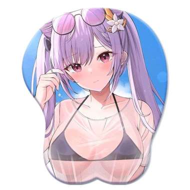 3D Mousepad Keqing Cat Girl Sexy Genshin Impact Tatakan Silicone Bra Mouse Pad Cewe Seksi Bantalan B