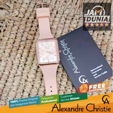 JAM TANGAN ALEXANDER CHRISTIE WANITA ORIGINAL PINK RUBBER STRAP 2744 AC 2744 AC2744 ACF2744 JAM AC R