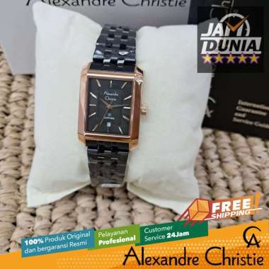 JAM TANGAN ALEXANDER CHRISTIE SAPPHIRE WANITA ORIGINAL BLACK ROSE GOLD 8706 AC 8706 AC8706 ACF8706 J