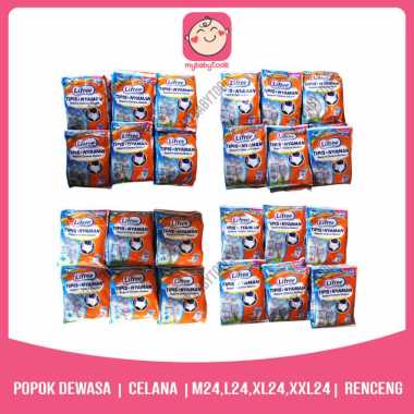Lifree Popok Celana Dewasa Renceng Sachet M L XL XXL 24pcs = L24