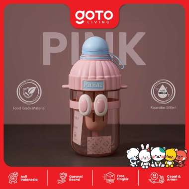 Goto Tinky Botol Minum Anak Lucu Water Bottle Sedotan BPA Free 500ML PINK
