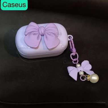 Caseus Softcase For Baseus Bowie E18 Pelindung Case Coquette Mewah Luxury Polos Warna Pink Pita 2#