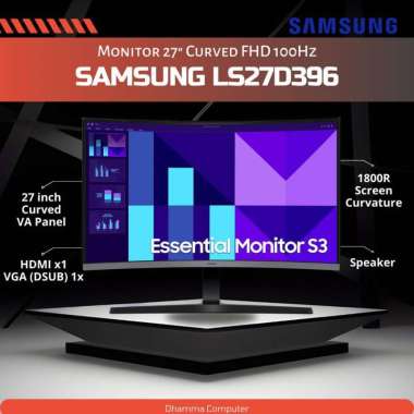 Monitor LED Samsung 27" Inch Curved S27D396 LS27D396GAE HDMI VGA 100Hz VA