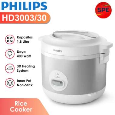 RICE COOKER PHILIPS KAPASITAS 1.8 LITER HD3003 GARANSI RESMI (MEDAN)