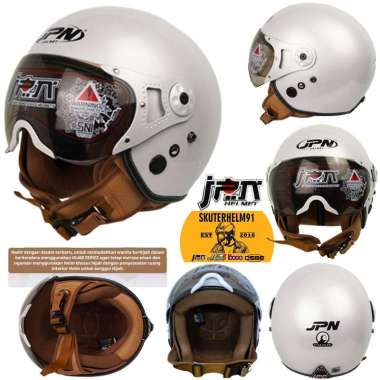 Helm Dewasa JPN Hijab Kaca Pilot Riben Vintage Retro Klasik Half Face Pria Wanita Solid Pastel Putih