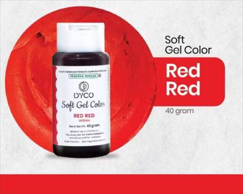 DYCO PEWARNA MAKANAN DYCO SOFT GEL COLOR 40 GR Merah (Red-Red)