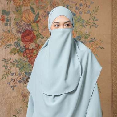 Lozy Hijab - Cadar Tali Anti UV (Niqab Syari Haji dan Umrah Bahan Anti UV) Iced Aqua