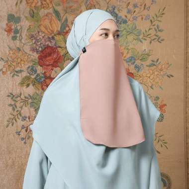 Lozy Hijab - Cadar Tali Anti UV (Niqab Syari Haji dan Umrah Bahan Anti UV) Peachy