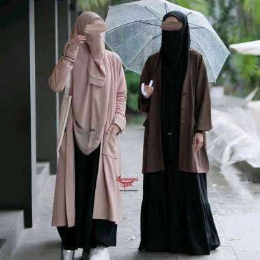 Zale outer muslimah by khumaira syar'i| outer muslimah| outer kekinian| cardigan M long slim frapuci