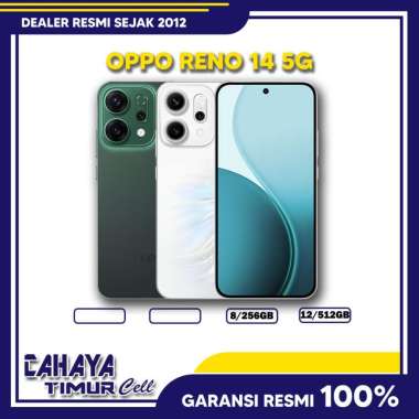 OPPO RENO 14 5G RAM [ 8/256GB - 12/256GB ] SMARTPHONE GARANSI RESMI 12/256GB WHITE
