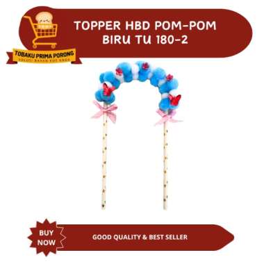 TOPPER HBD POM POM BIRU TU 180-2