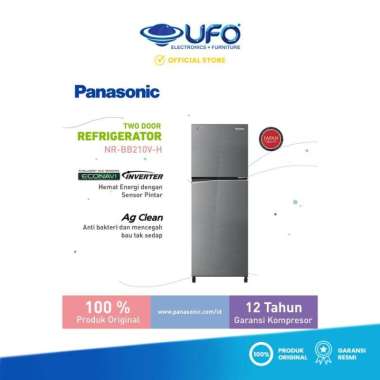 Panasonic Kulkas 2 Pintu NR-BB210V-S Inverter Econavi 210 L
