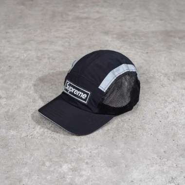 Topi SUPREME SIDE MESH BLACK CAMP CAP - OS ADJUST 100% ORIGINAL