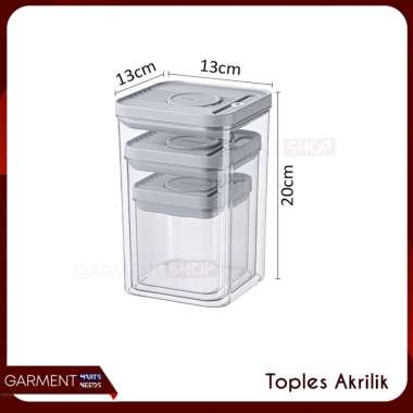 1 Set Toples Penyimpanan Bahan Makanan Snack Susu Bubuk Tutup Press Kedap Udara Acrylic Transparan B