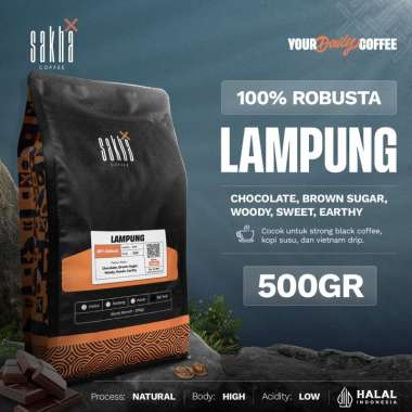SAKHA COFFEE Kopi Robusta Lampung Coffee Beans 500 Gram Biji / Bubuk Biji Kopi
