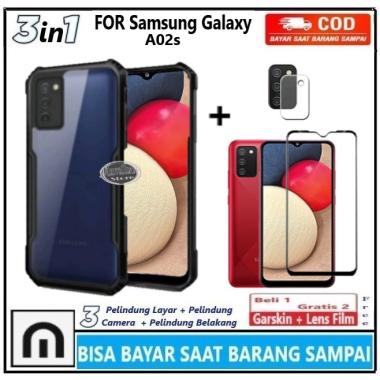 PROMO Paket 3in1 Case Samsung Galaxy A02s A03s M02s Casing+Anti Gores Layar +Kamera Soft Case Armor 