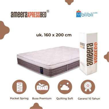 KASUR SPRING BED AMEERA COOLVIE PLUSH TOP 12' UKURAN 160X200